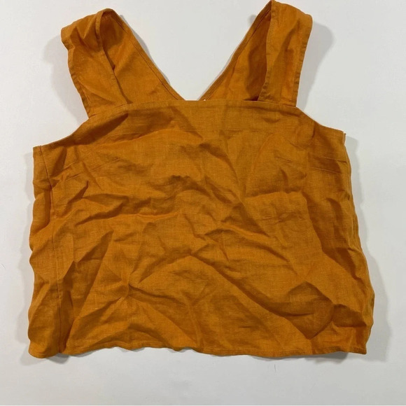 New Madewell 100% Linen Cross Back Sleeveless Top Size 00 - Picture 3 of 9